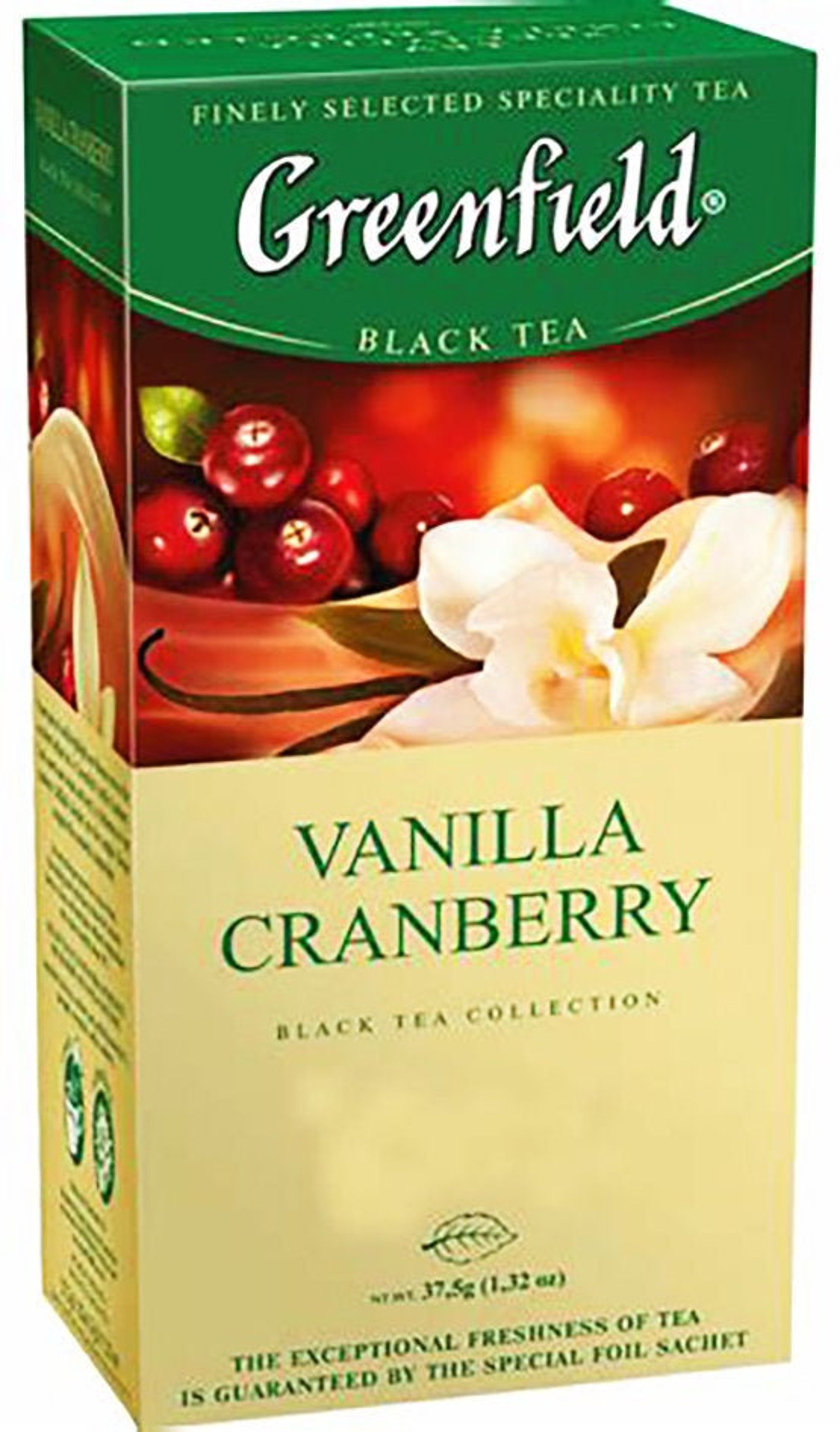GREENFIELD VANILLA CRANBERRY Black Tea 25 Tea Bags Gourmet Tea | Etsy