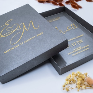 Luxury Wedding Invitation, Acrylic Invitations, Plexiglass Invitation, Clear Invitation With Metalic Paper Box image 5