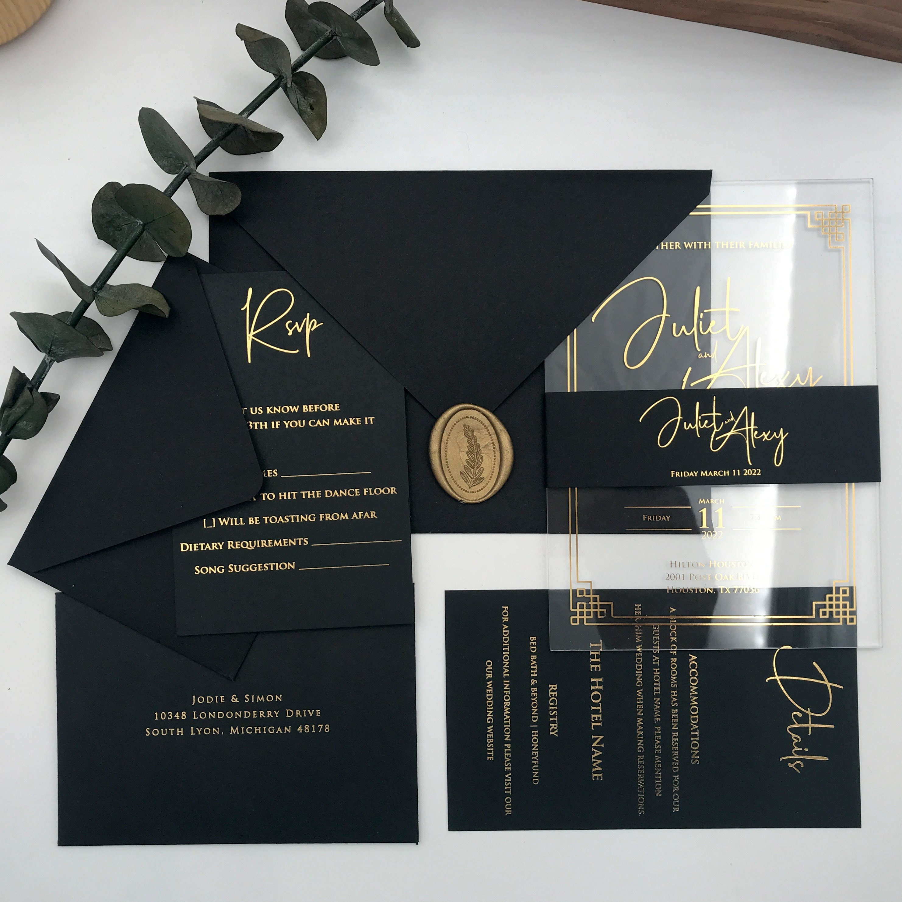 Handmade Real Foil Acrylic Suite