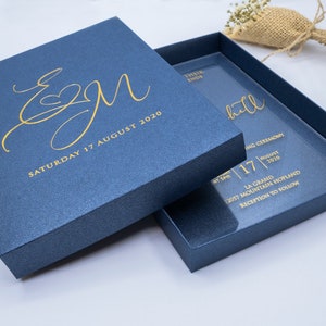 Luxury Wedding Invitation, Acrylic Invitations, Plexiglass Invitation, Clear Invitation With Metalic Paper Box image 3