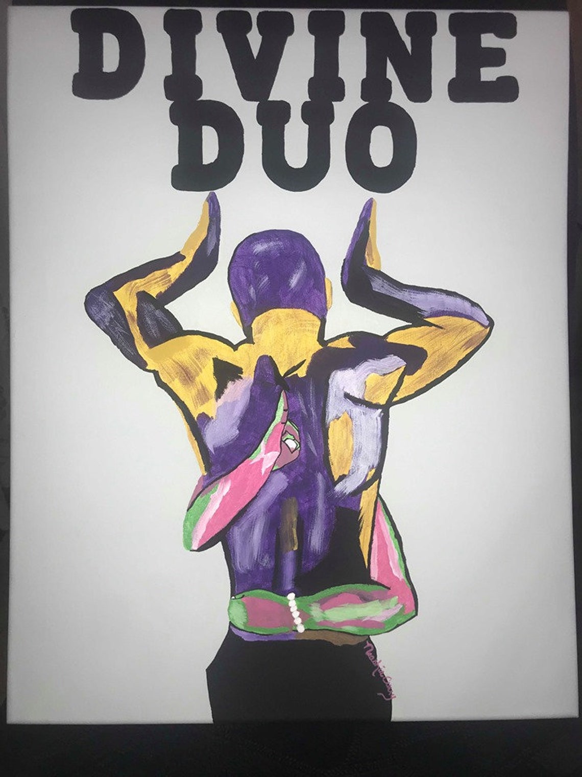 Omega Psi Phi/ Alpha Kappa Alpha Divine Duo Canvas Painting - Etsy