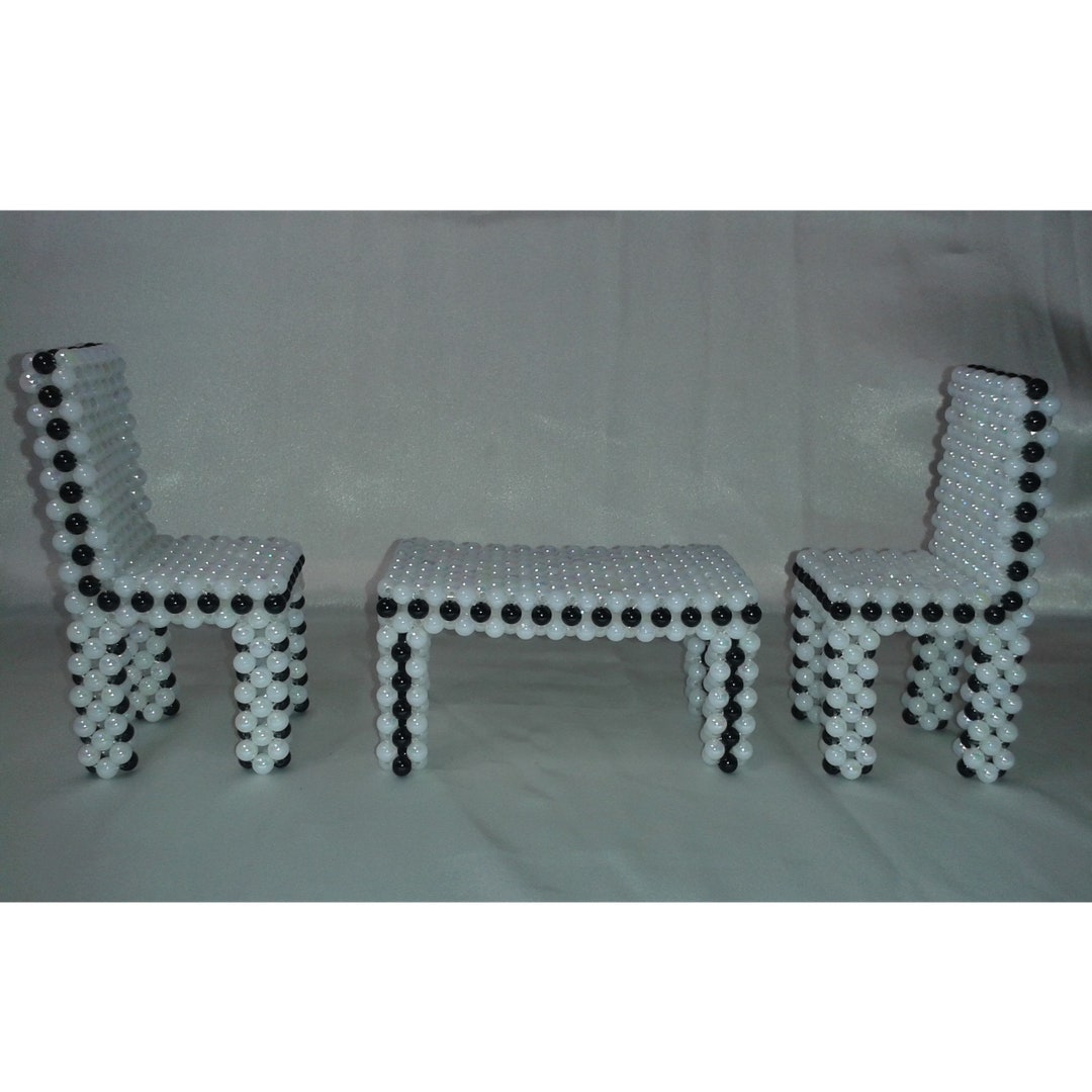 Bead Table Beaded Table and Chairs Set - Etsy
