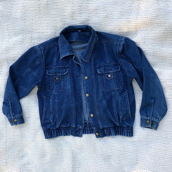 1980s jean jacket - great pocket design - elastic… - image 5