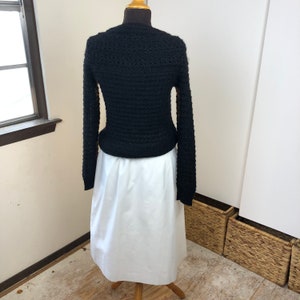 Vintage 1970s 1980s Koret of California White Midi True Wrap Skirt w/ elastic side waist, cotton blend, pockets, size 10 image 7