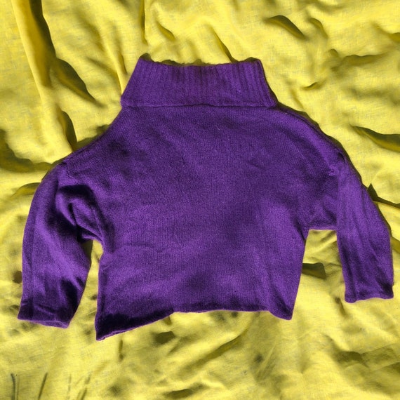 Handmade Purple Sweater + Exaggerated V-Neck / Co… - image 9