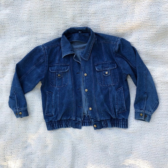 1980s jean jacket - great pocket design - elastic… - image 2