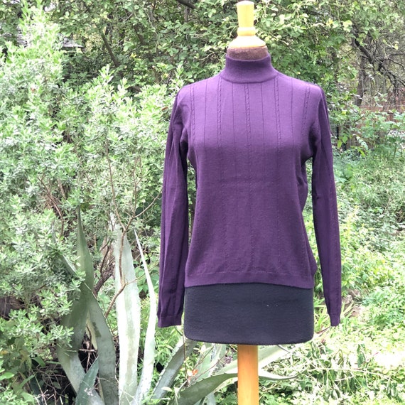 purple mock neck top