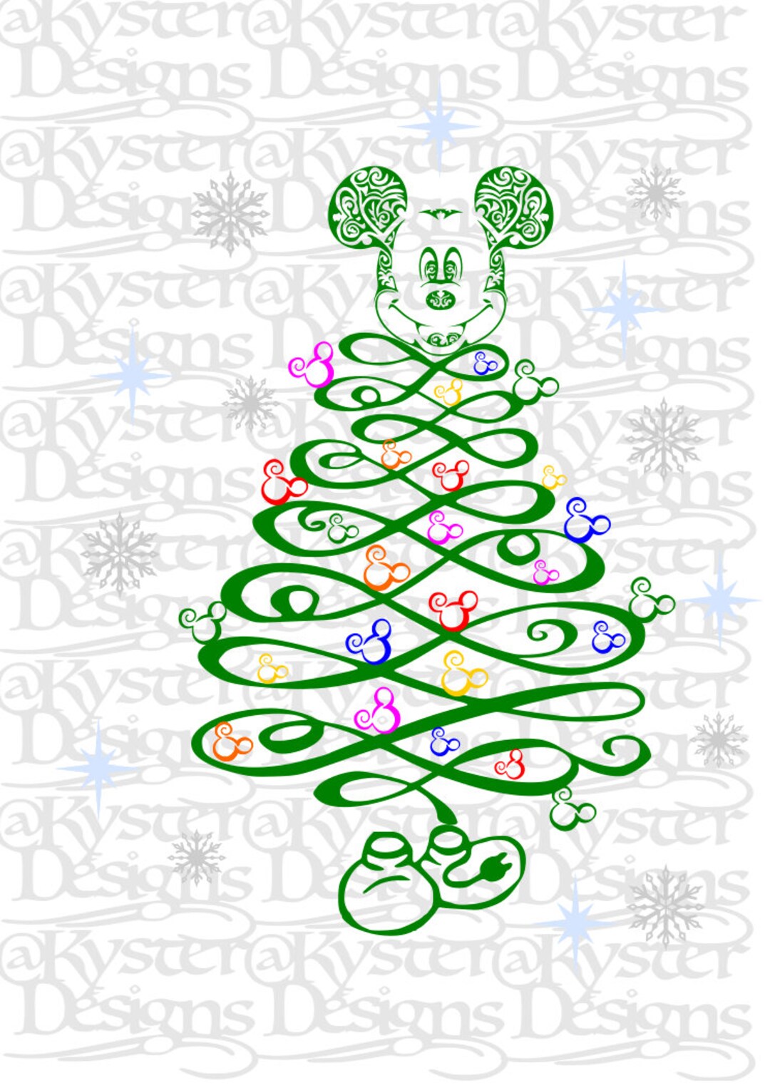 Mickey Christmas Tree Svg - Etsy