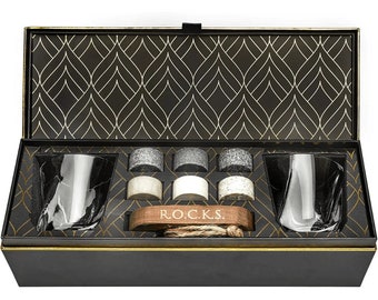 The Connoisseur's Set - Whiskey Stones & Twist Glass Edition