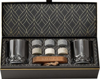 The Connoisseur's Set - Whiskey Stones & Signature Glass Edition