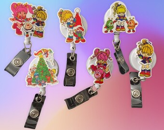 Rainbow Brite Inspired Retractable Reel ID Badge Holder Lanyard Hook 80s Cartoon Rainbow Brite Inspired Retractable Reel ID Badge Holder Lanyard Hook 80s Cartoon