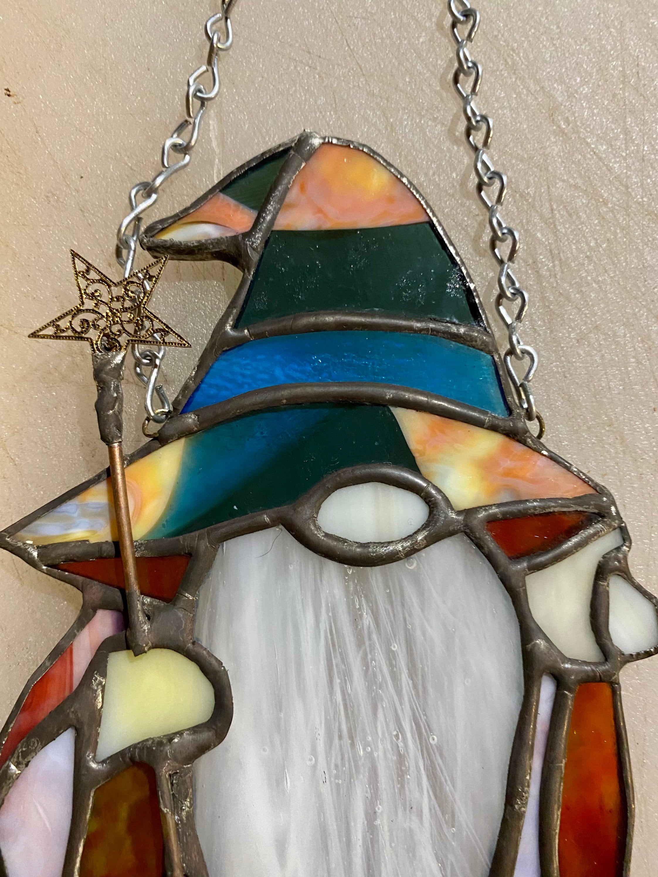 Stained Glass Wizard Gnome Etsy