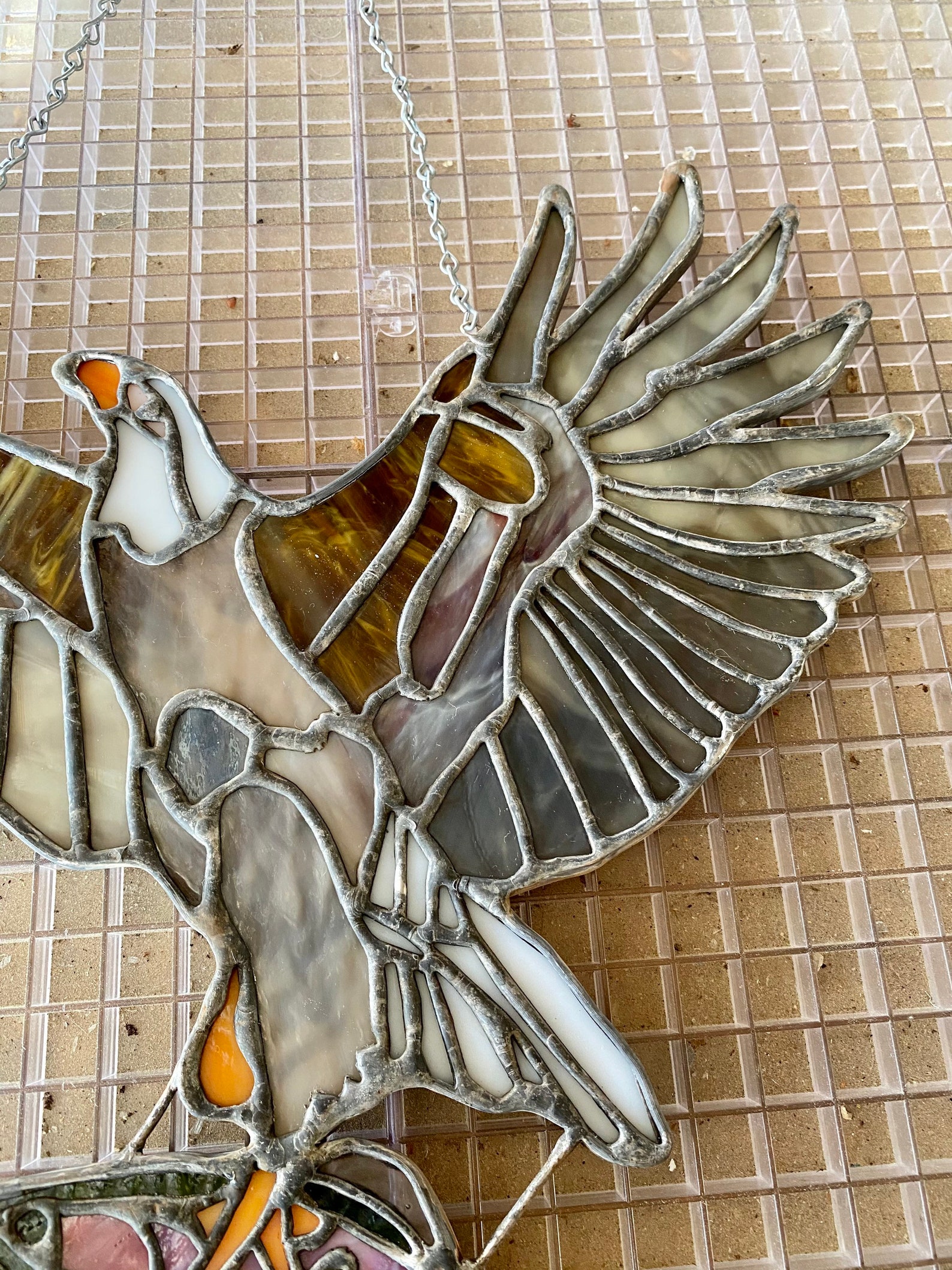 Stained Glass Bald Eagle Getting Dinner. Etsy