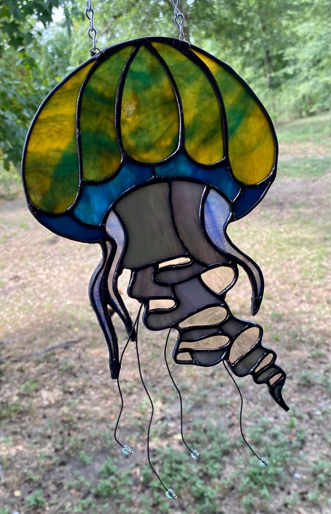 Stained Glass Jelly Fish Etsy