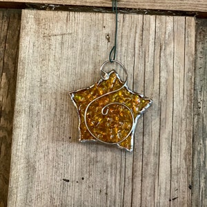 Stained glass star ornament