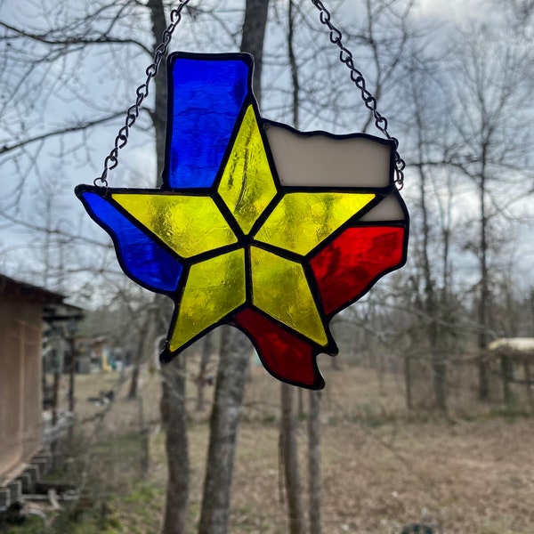 Stained Glass Texas Star Etsy