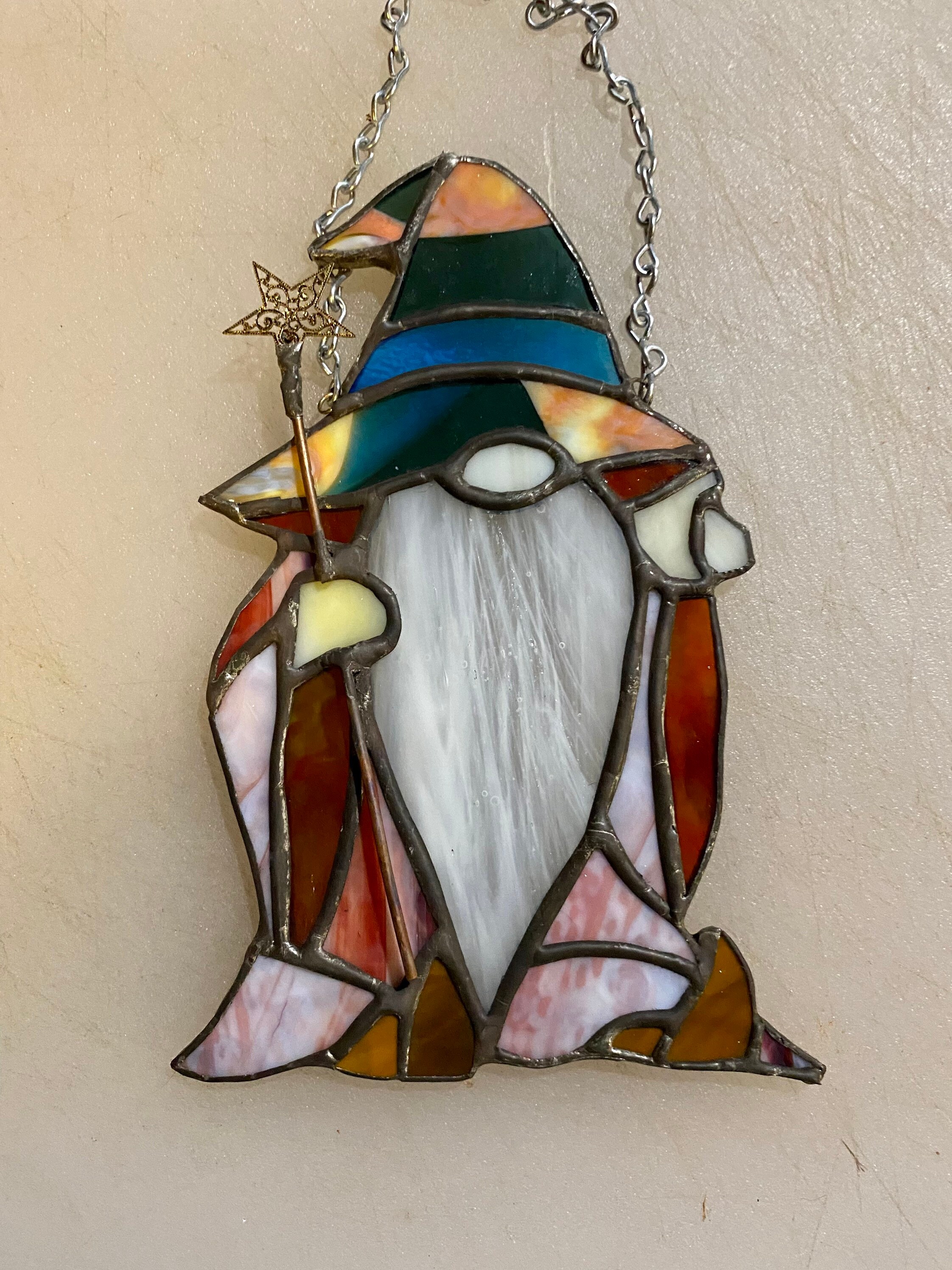 Stained Glass Wizard Gnome Etsy