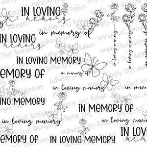 In Loving Memory SVG in Loving Memory PNG in Memory of SVG in Memory of ...
