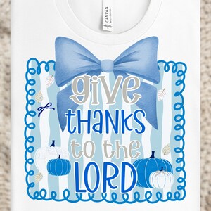 Coquette Christian PNG / Disegno fiocco cristiano autunnale / Ringrazia il Signore Png / Versetto della Bibbia femminile Png / Coquette blu PNG