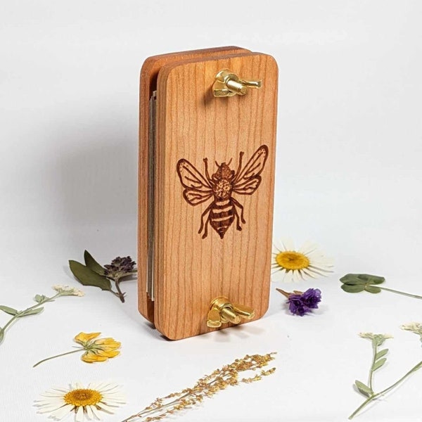 Mini Flower Press | Small Portable Pocket Press | Gift For Plant Lover | Clover Press | Flower Press Gift | Bee Gift | 2" x 4"