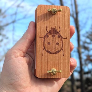 Mini Flower Press | Small Portable Pocket Press | Gift For Plant Lover | Clover Press | Flower Press Gift | Ladybug Birthday Gift | 2" x 4"