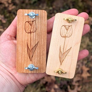 Flower Press | Small Portable Pocket Press | Gift For Plant Lover | Clover Press | Flower Press Gift | Tulip Gift | 2" x 4"