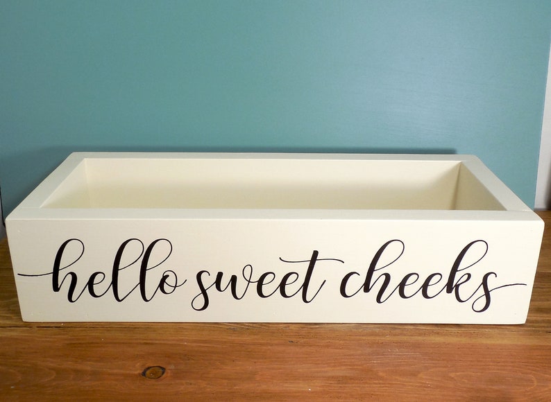 Hello Sweet Cheeks Box Back of the Toilet Organizer Funny Etsy