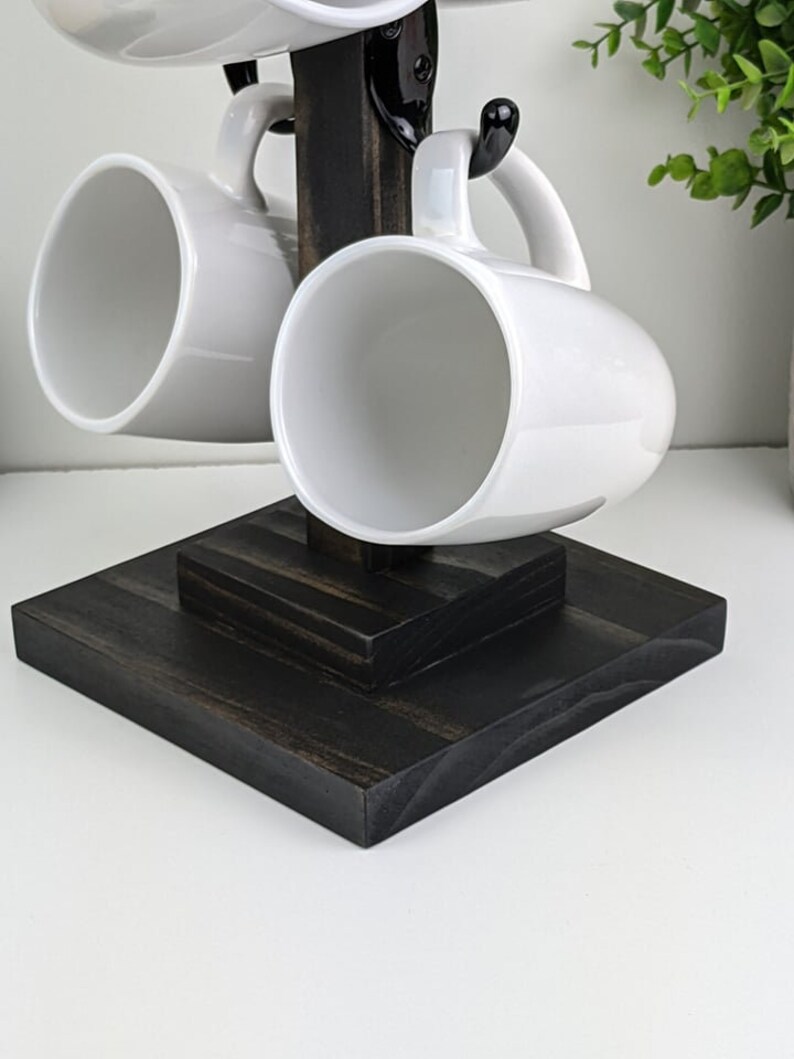 Rustic Coffee Bar Mug Hanger 4 Hook Coffee Mug Tree Coffee Etsy