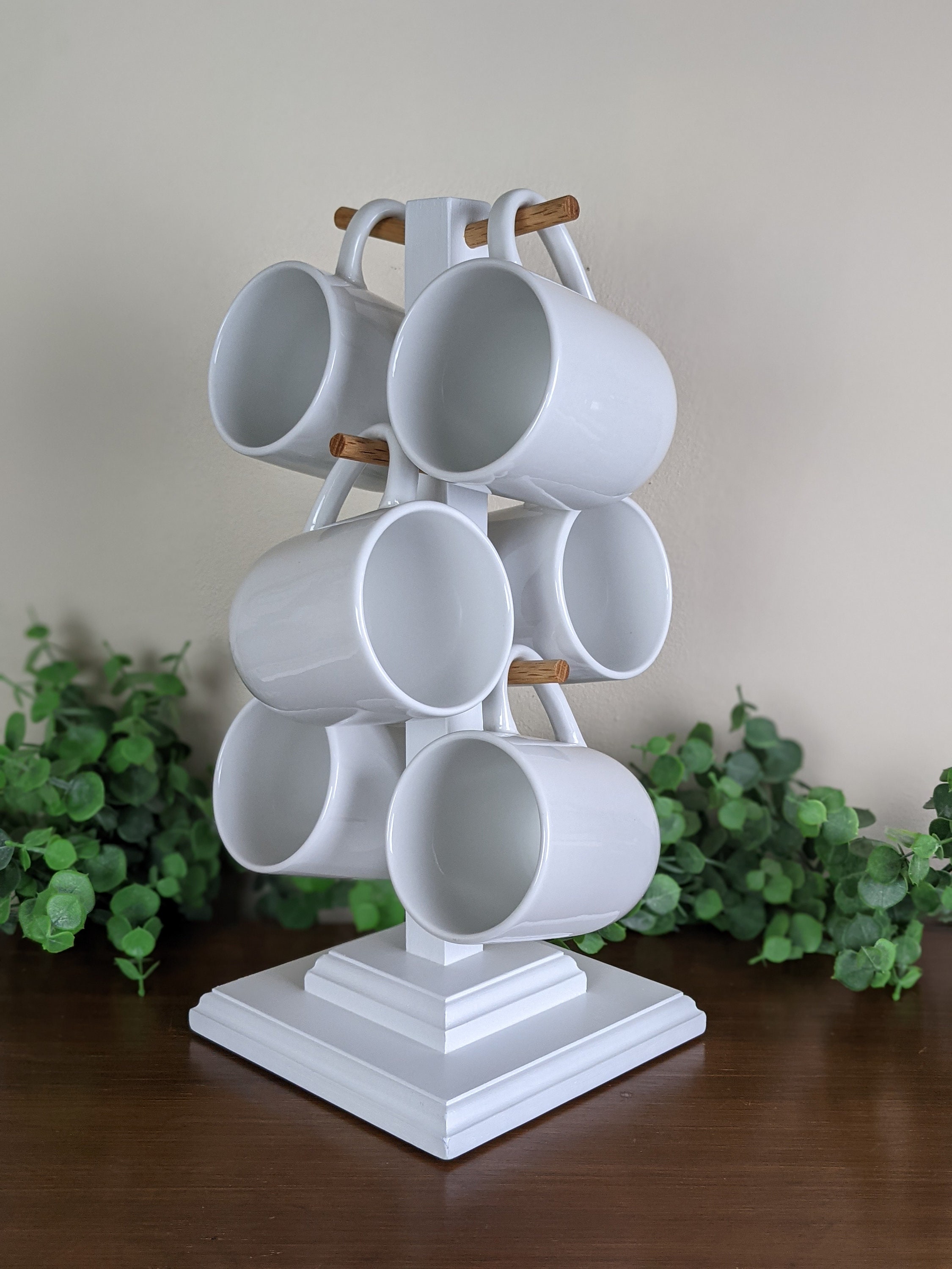 Classic 6 Peg Mug Tree Oak Pegs — Macon Makes