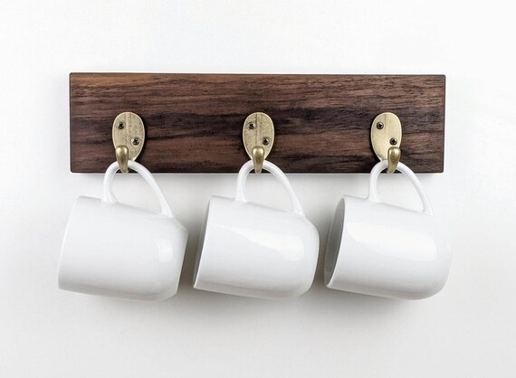 Coffee Mug Rack 3 Hook Wall Mounted Coffee Cup Hanger for Kitchen or Coffee Bar Etsy