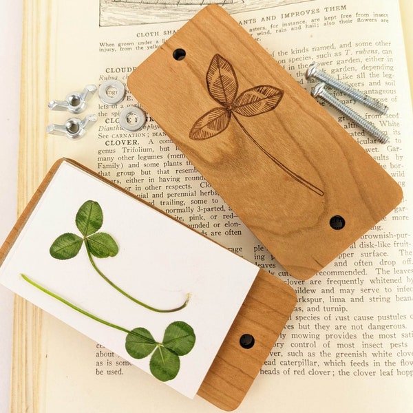 Mini Flower Press | Small Portable Pocket Press | Gift For Plant Lover | Clover Press | Flower Press Christmas Gift | 2" x 4"