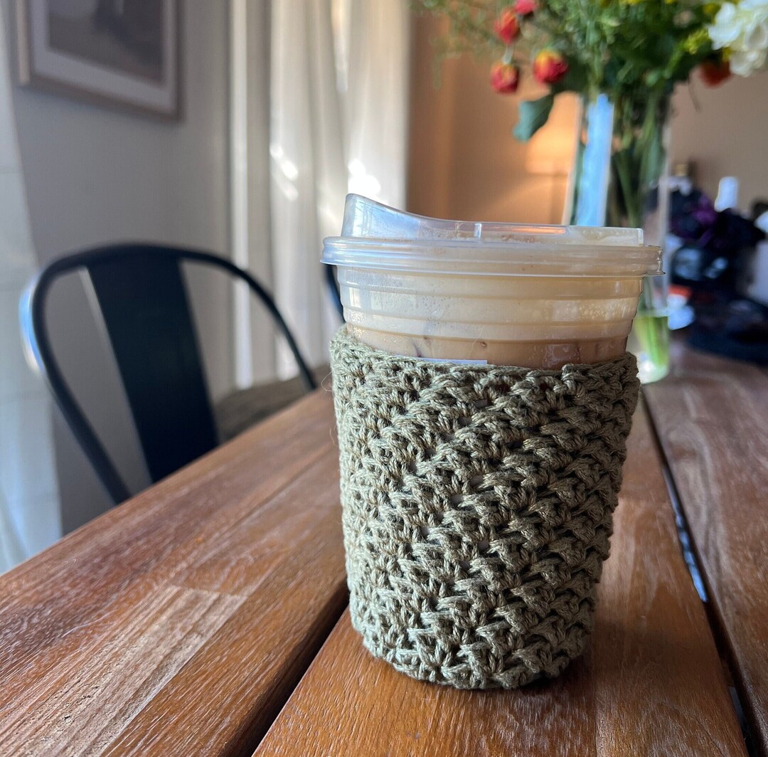 Iced Coffee Sleeve Crochet Cozy Drink Sleeve Crochet Cup Etsy