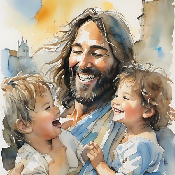 Pictures of Jesus Christ / Watercolor / Suffer the Little Children to ...