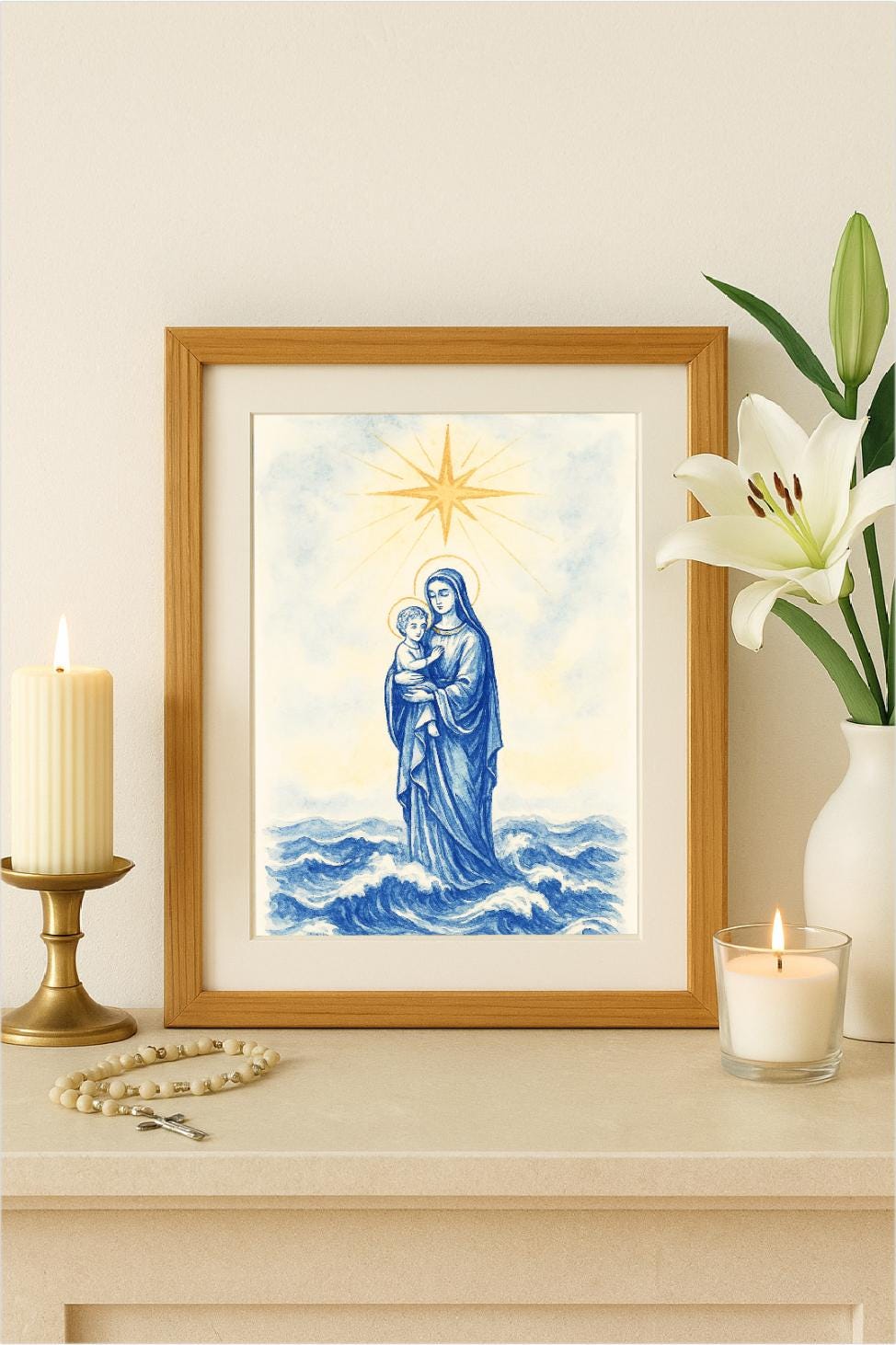 Our Lady Star of the Sea - Stella Maris - Minimalist Religious Art ...