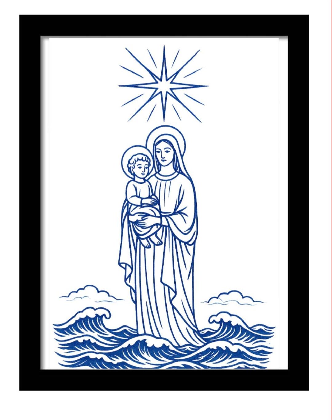 Our Lady Star of the Sea - Stella Maris - Minimalist Religious Art ...