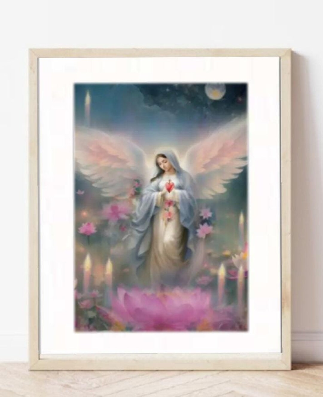 Immaculate Heart of Mother Mary Print - Etsy