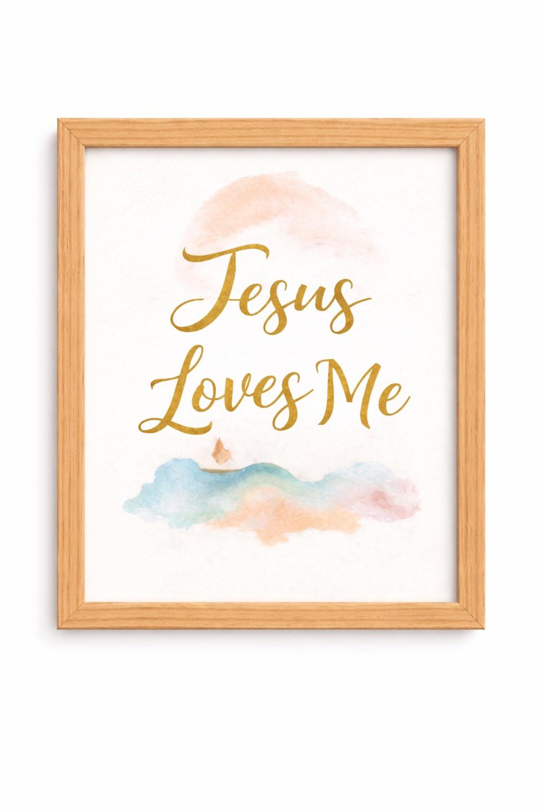 Jesus Loves Me Watercolor Print – Christian Nursery Art (digital ...