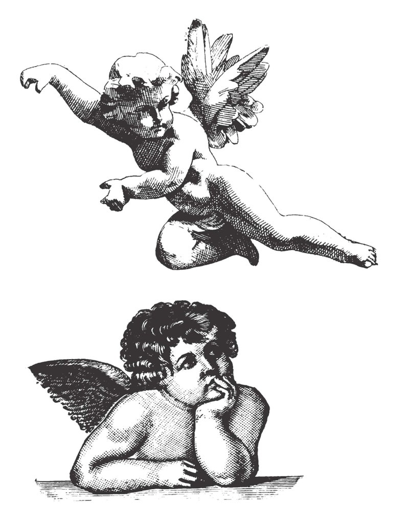 Set Six of 10 Cute Victorian Cherub Designs for Embroidery - Etsy