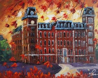 Charlotte NC-KoKing FORT-k1096-Home Decor Holiday Artwork Texture Painting Dining Wall Art Skyline from High Way