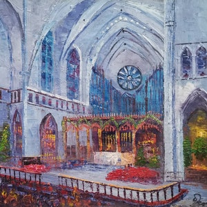 St martin&#39;s episcopal church Houston Texas-KoKing FORT-J87-Home Decor Holiday Artwork Texture Painting Dining Wall Art