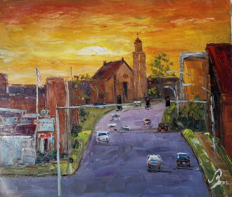 Sunset Downtown Poplar Bluff Missourikoking Fortk1172home Etsy