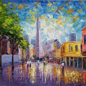 San Francisco, Downtown Skyline-KoKing FORT-k555-Home Decor Holiday Artwork Texture Painting Dining Wall Art