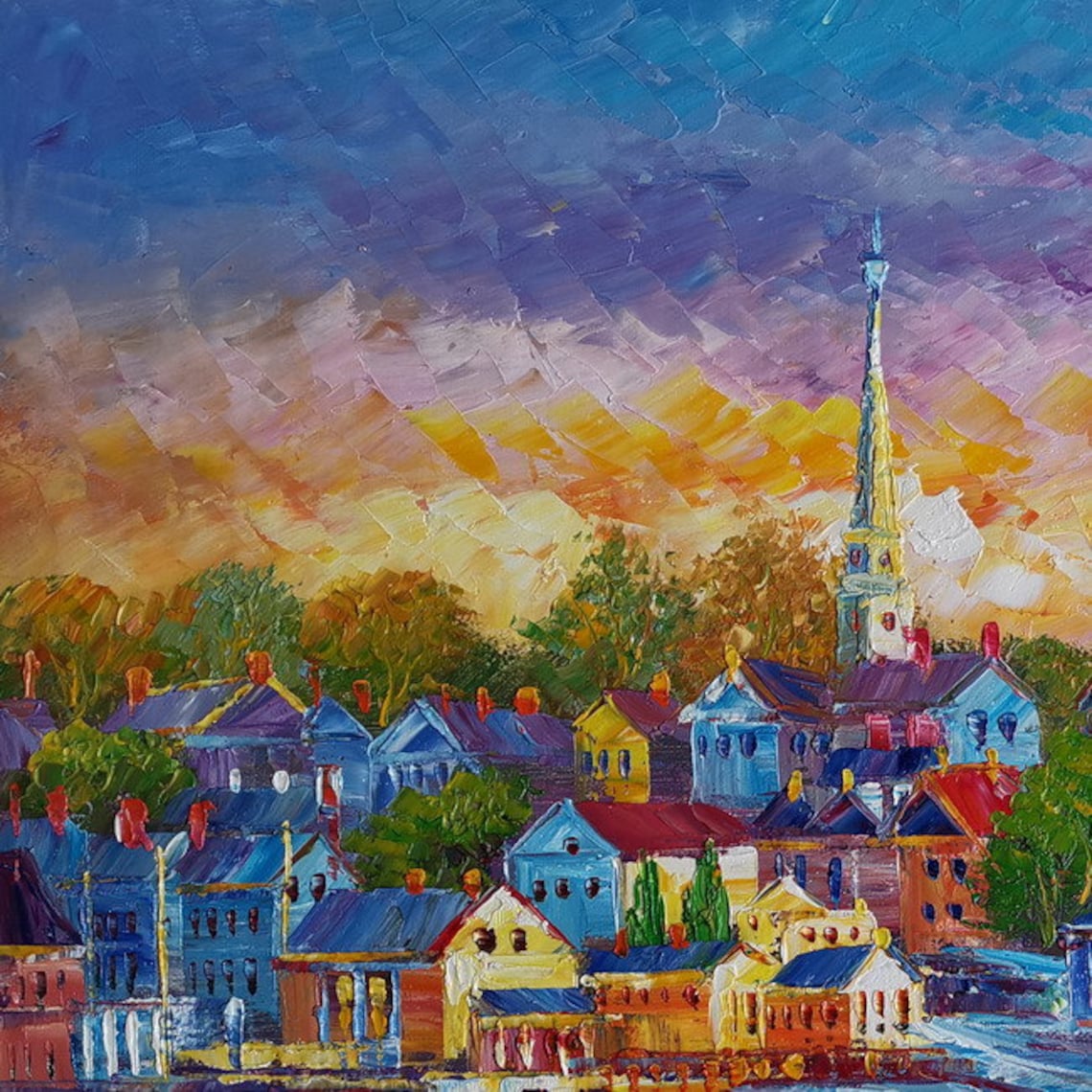 Colorful Portsmouth New Hampshire Little Harborkoking Etsy