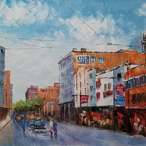 North Tryon Street and Trade Street Charlotte, North Carolotte-KoKing FORT-x60-Home Decor Holiday Artwork Texture Painting Dining Wall Art