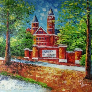 Samford Hall, Located in Auburn University, AL-KoKing FORT-D0126-Home Decor Holiday Artwork Texture Painting Dining Wall Art