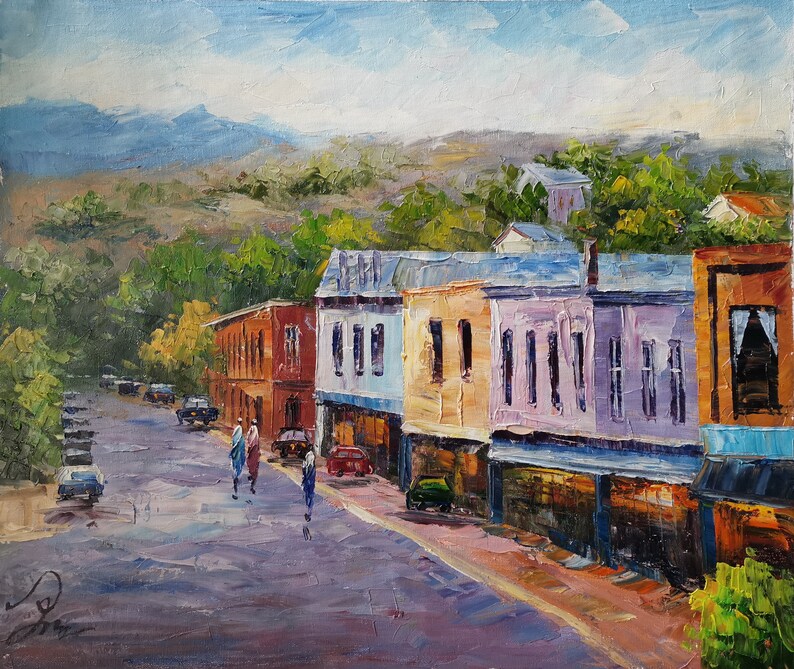 Manitou Spring Colorado, Downtown-KoKing FORT-k1953-Home Decor Holiday Artwork Texture Painting Dining shops Wall