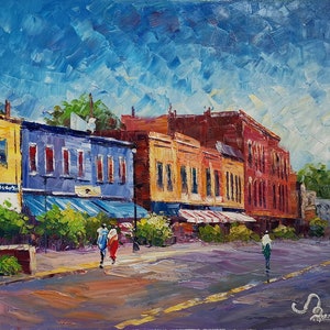 Downtown Manitou Springs, Colorado a Break-KoKing Fort-K843-Home Decor Holiday Artwork Texture Painting Dining Wall Art