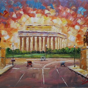 Lincoln Memorial Victory Bridge Washington DC-KoKing FORT-k1236-Home Decor Holiday Artwork Texture Painting Dining Wall Art