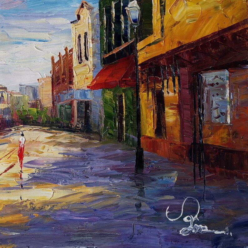 Main Street Jackson CA-KoKing FORT-k1178-Home Decor Holiday Artwork Texture Painting Dining Wall Art