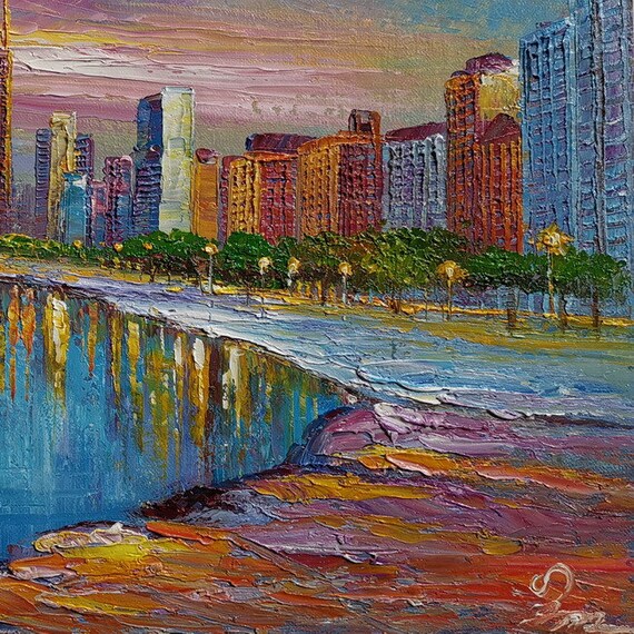 Chicago Skylines IL From Lake-koking Fort-z473-home Decor Holiday